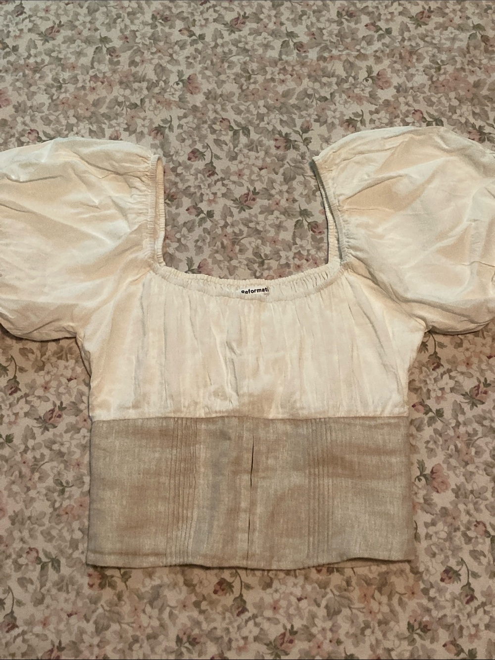 Reformation Alayna Linen Corset Top